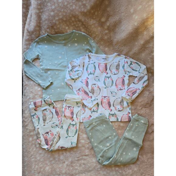 Carter's Other - Carter's 4 piece pajama set 3T girl owls & stars